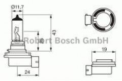 Лампа автомобильная Bosch 1987302084 H11 12V 55W для RENAULT SCENIC II (JM0/1_) 2.0 16V Turbo (JM0W) 2004-, код двигателя F4R776, V см3 1998, КВт120, Л.с.163, бензин, Bosch 1987302084